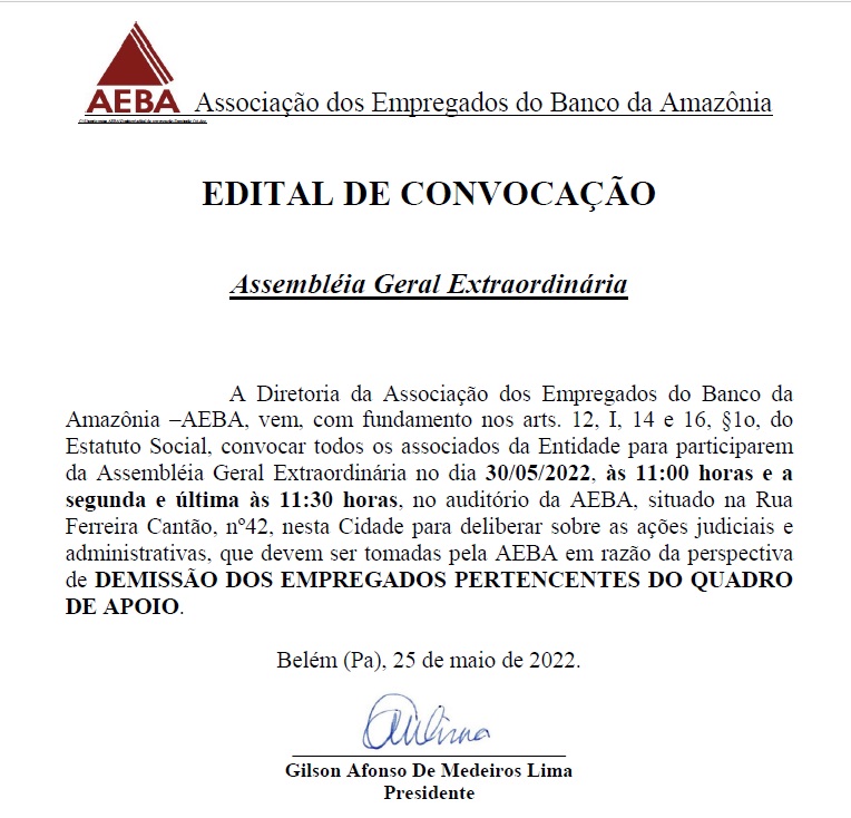 EDITAL DE CONVOCAÇÃO ASSEMBLEIA EXTRAORDINÁRIA CRESS-BA